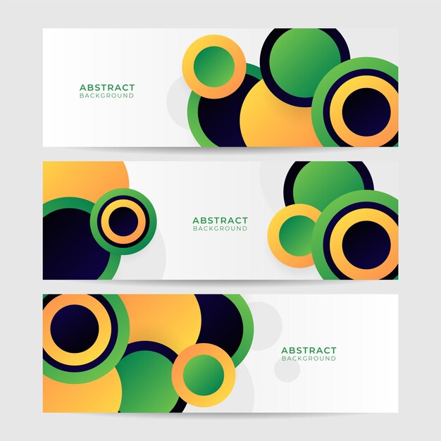 Círculo limpio verde amarillo colorido diseño abstracto banner