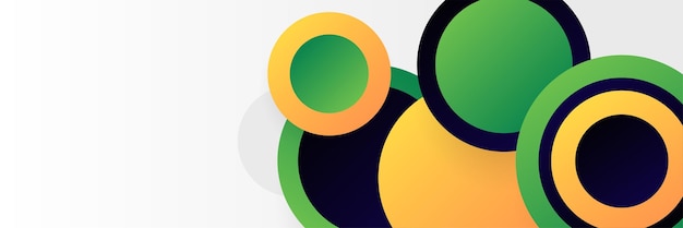 Círculo limpio verde amarillo colorido diseño abstracto banner