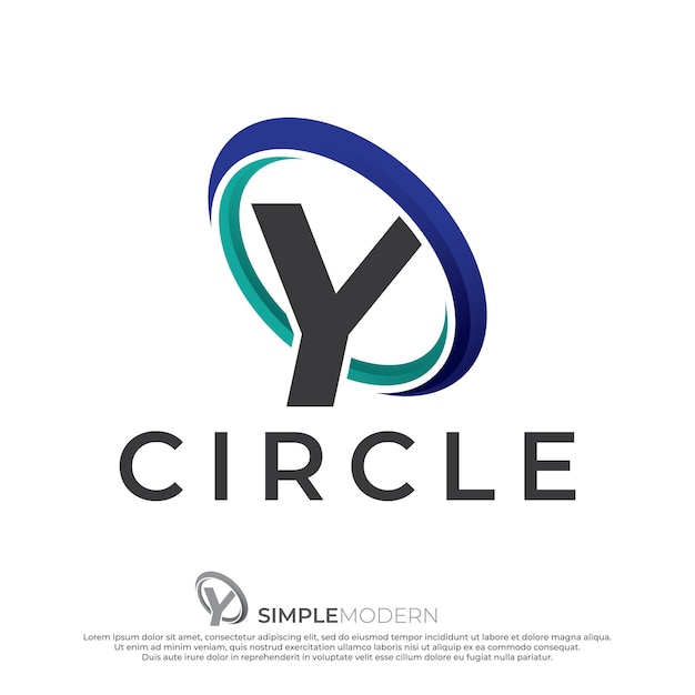 Círculo Y logo ilustración círculo abstracto remolino logo diseño elementos Origami papel estilo plano