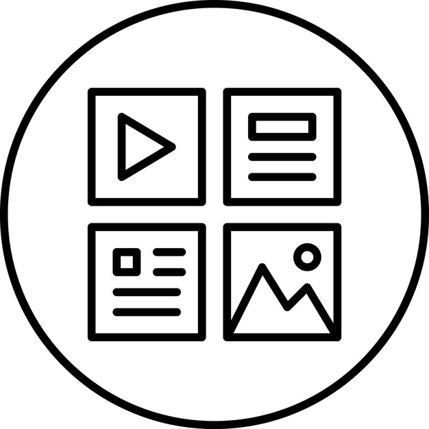 un círculo con un logotipo que dice video en él