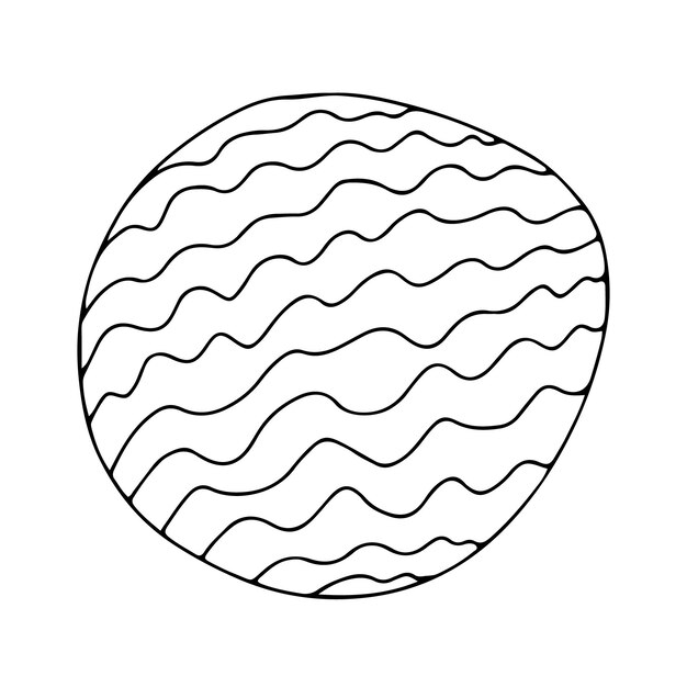 Círculo de luna vectorial en estilo garabato aislado