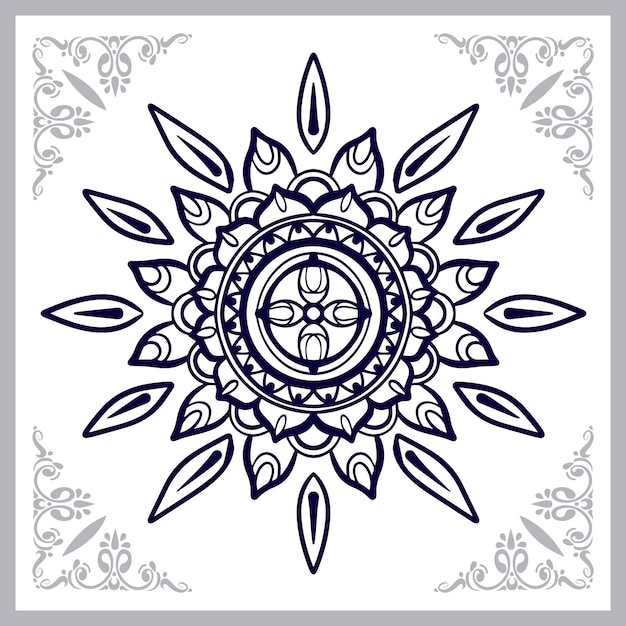 Vector círculo mandala artes aislado sobre fondo blanco.