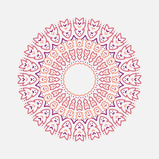 círculo mandala sobre fondo blanco aislado Vector boho mandala en colores vintage