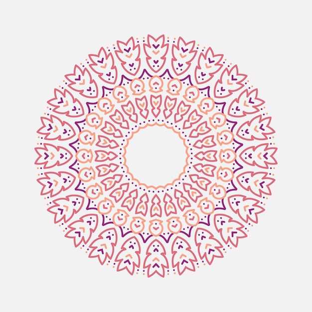 círculo mandala sobre fondo blanco aislado Vector boho mandala en colores vintage