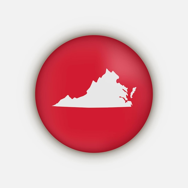 Círculo de mapa del estado de Virginia con sombra