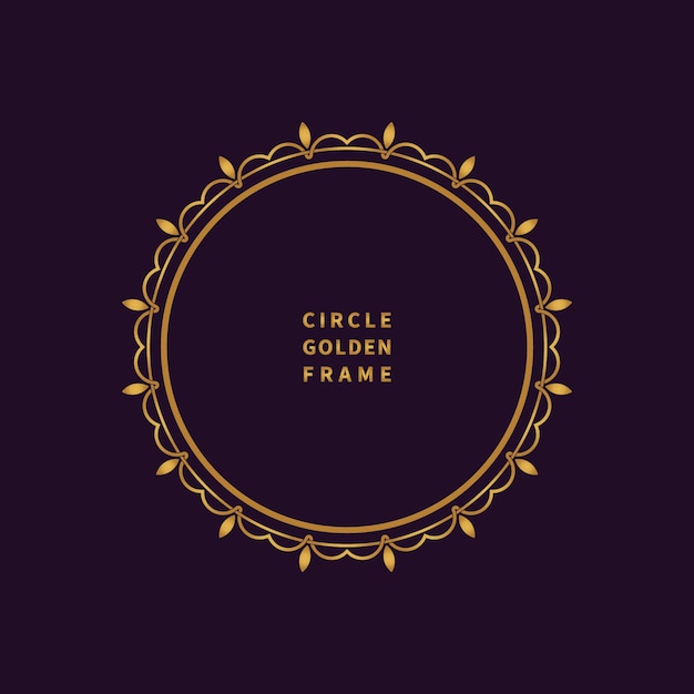 círculo, marco dorado, vector, ilustración