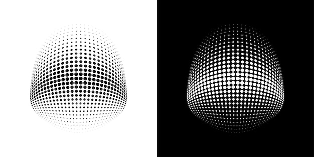 Círculo de medio tono puntos logotipo 3d elemento de diseño de emblema para tecnología tratamiento médico cosmético vector