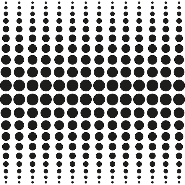 Círculo de medio tono a rayas patrón de puntos vectorial forma abstracta monocromática diseño horizontal en negrita