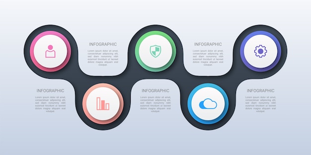 Círculo moderno infografía empresarial