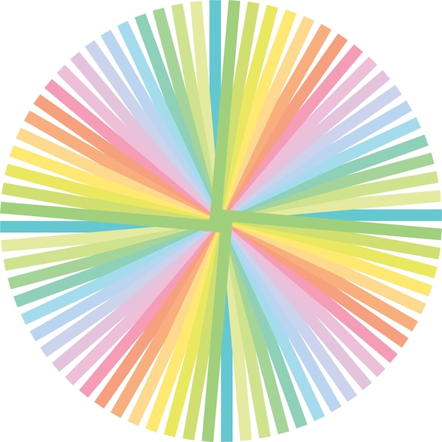un círculo con muchos colores del arco iris en el medio