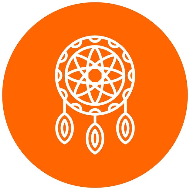 Un círculo naranja con el nombre de la empresa.