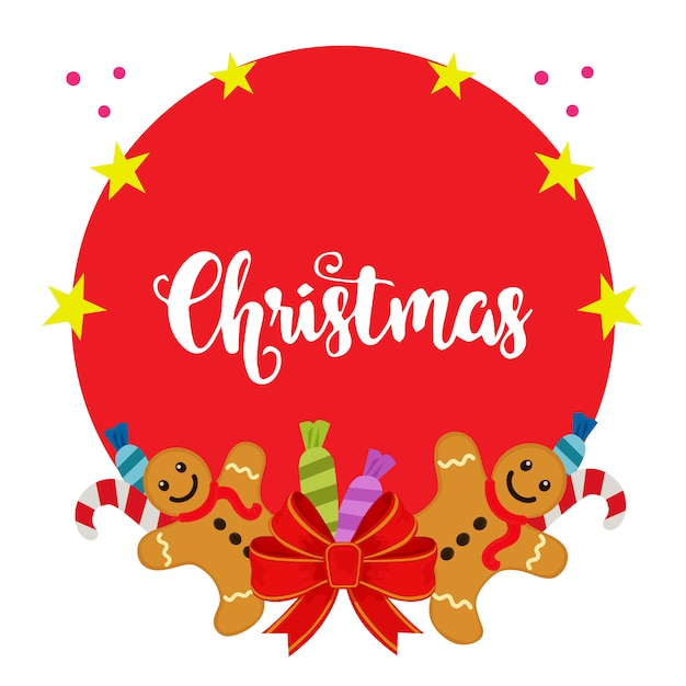 Círculo de Navidad hombre de jengibre y bastón