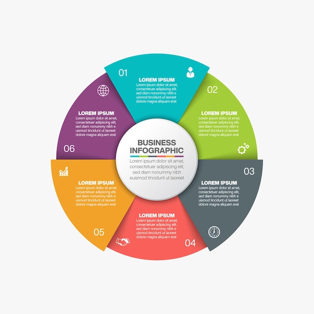 Círculo de negocios. infografía de línea de tiempo