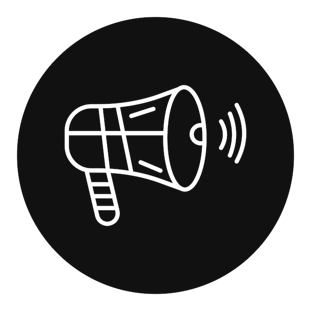 un círculo negro con un altavoz en él que dice que no hay cargo