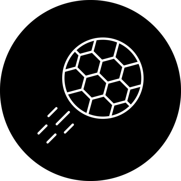 un círculo negro con un círculo blanco que dice fútbol