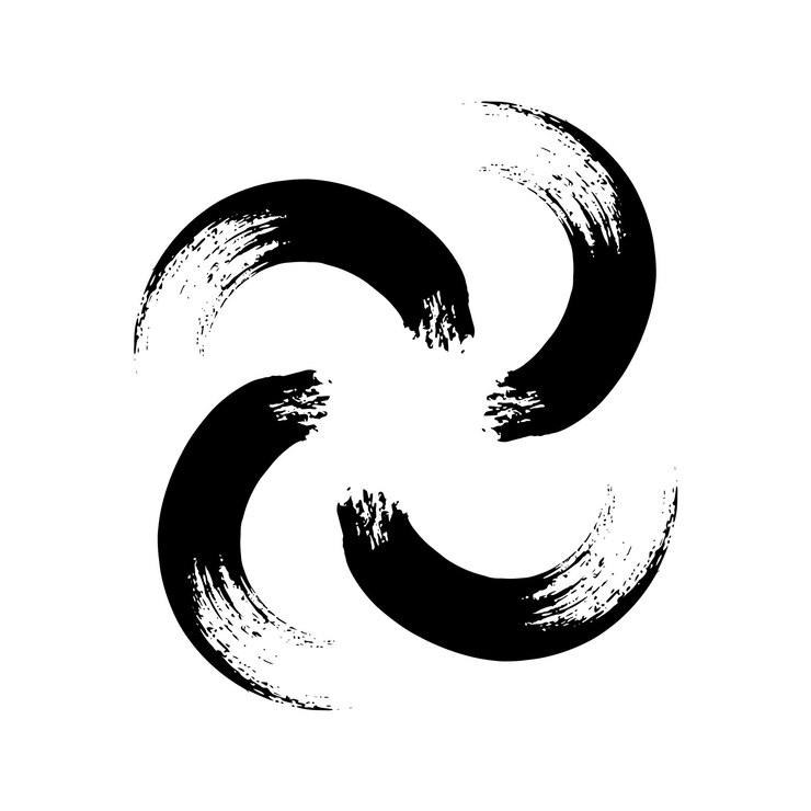 Vector un círculo negro con fondo blanco y un fondo blanco con un círculo negro en el medio.
