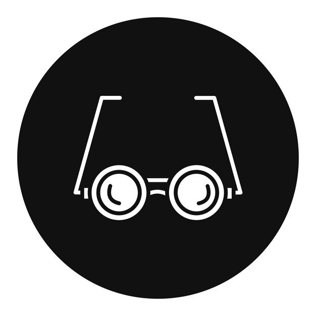 un círculo negro con un par de gafas en él