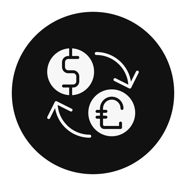 un círculo negro con un signo de dólar en él que dice euro y euro