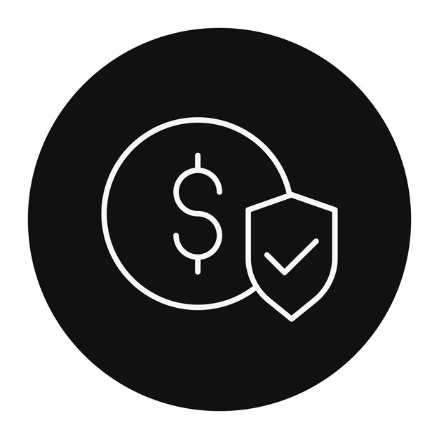un círculo negro con un signo de dólar en él