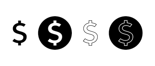 un círculo negro con el signo de dólar en él
