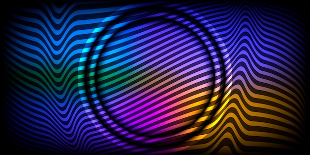 Círculo de neón. Fondo abstracto.