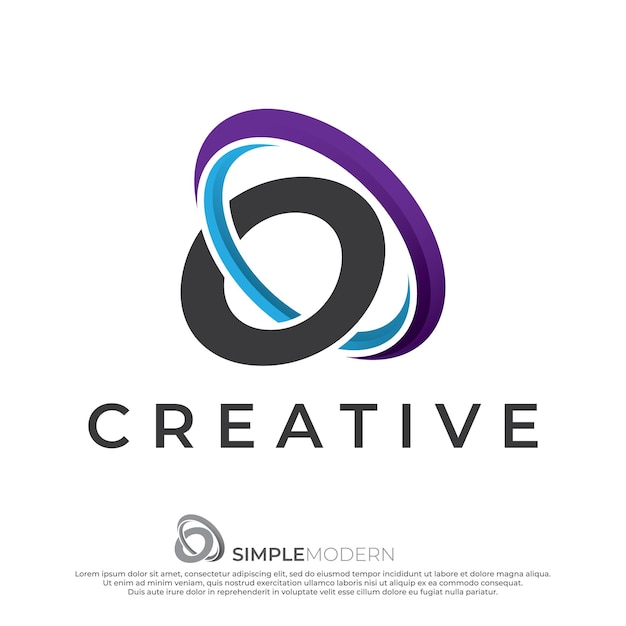Círculo O logo ilustración círculo abstracto remolino logo diseño elementos Origami papel estilo plano