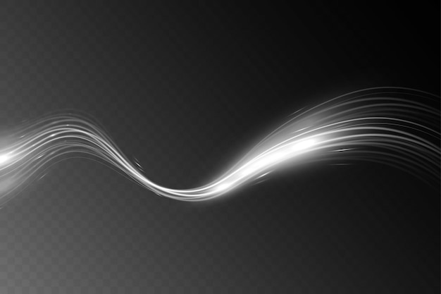 El círculo de ondas de rastro blanco borroso línea plateada de la velocidad de la luz Ilustración vectorial