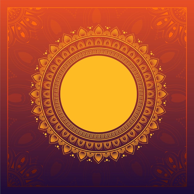 Un círculo de oro con fondo de devoción india