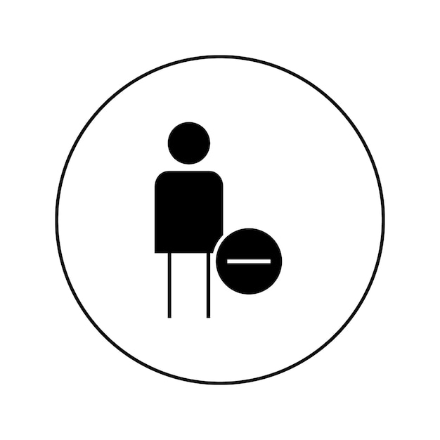 Círculo de persona menos icono sólido con círculo