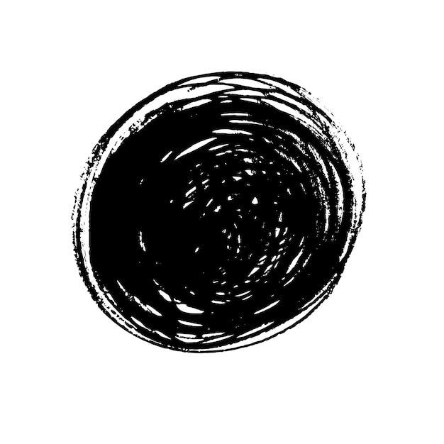Círculo de pincel rojo grunge aislado en blanco Vector de sello redondo aislado en fondo