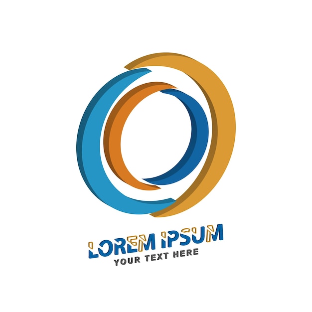 Un círculo con una plantilla 3d de elementos separados para el sitio web o la aplicación de diseño de logotipo Logotipo de la comunidad o signo corporativo