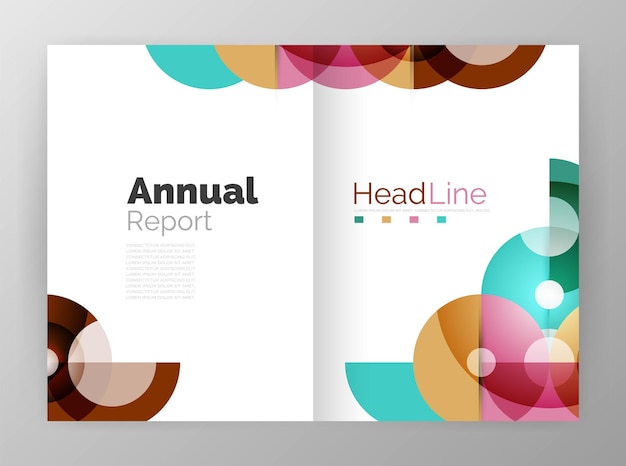 Círculo de plantillas de informes anuales folletos de negocios