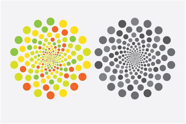 Círculo randomus color punto efecto de puntos de medio tono enfoque del marco anillo futurista modo radiante de borde
