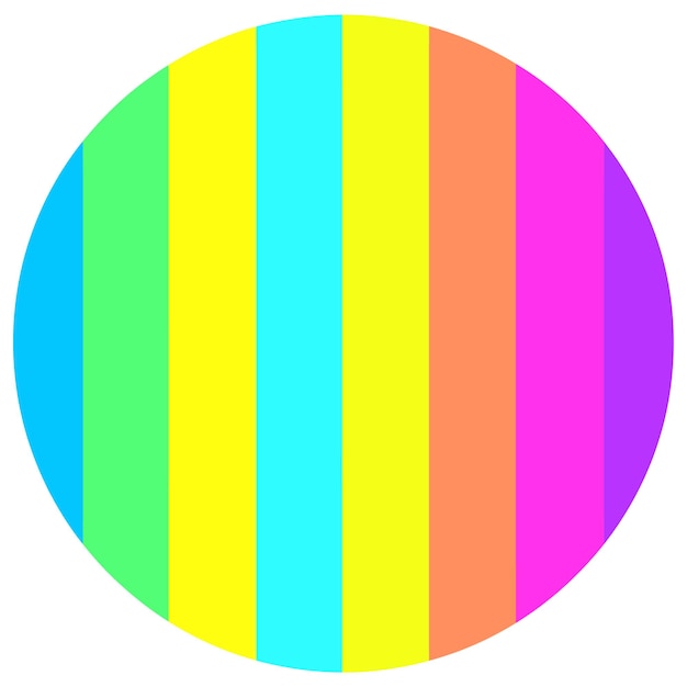 Un círculo con rayas de arco iris pastel una simple ilustración plana en el estilo