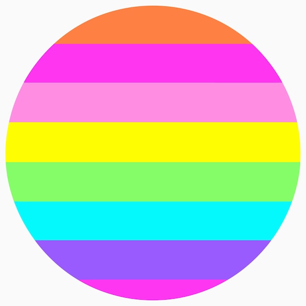 Un círculo con rayas de arco iris pastel una simple ilustración plana en el estilo