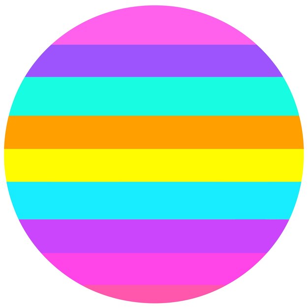 Un círculo con rayas de arco iris pastel una simple ilustración plana en el estilo