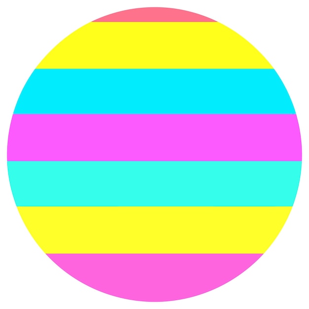Un círculo con rayas de arco iris pastel una simple ilustración plana en el estilo