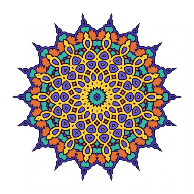 Círculo redondo adorno con estilo mandala