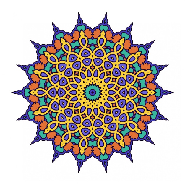 Vector círculo redondo adorno con estilo mandala