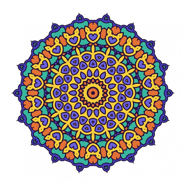 Círculo redondo adorno con estilo mandala