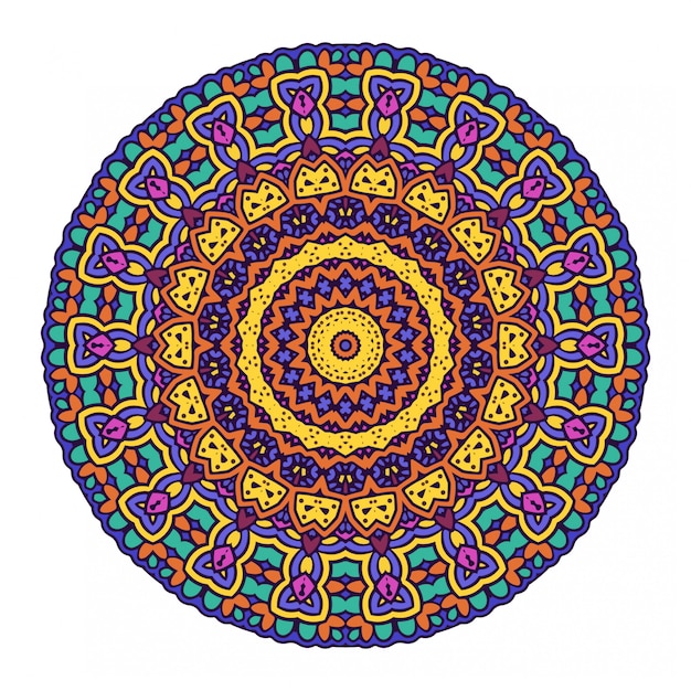 Círculo redondo adorno con estilo mandala