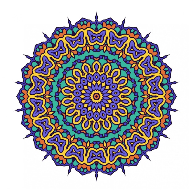 Círculo redondo adorno con estilo mandala