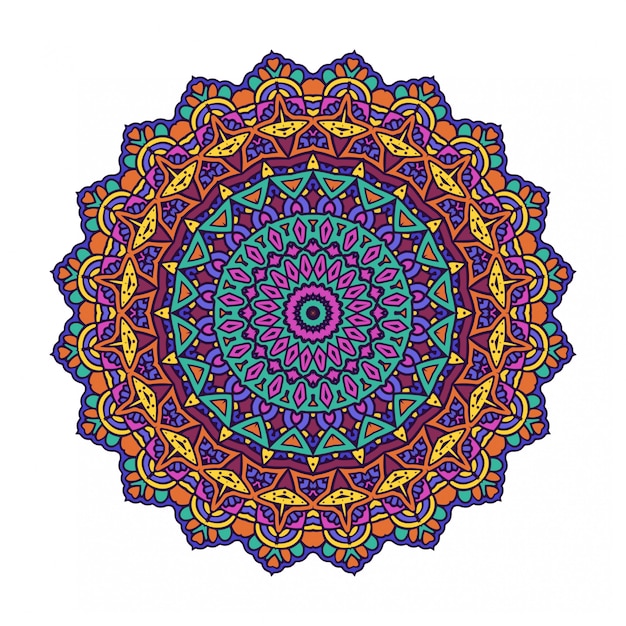 Círculo redondo adorno con estilo mandala
