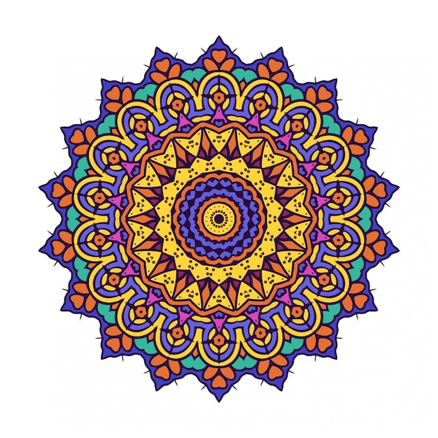 Círculo redondo adorno con estilo mandala