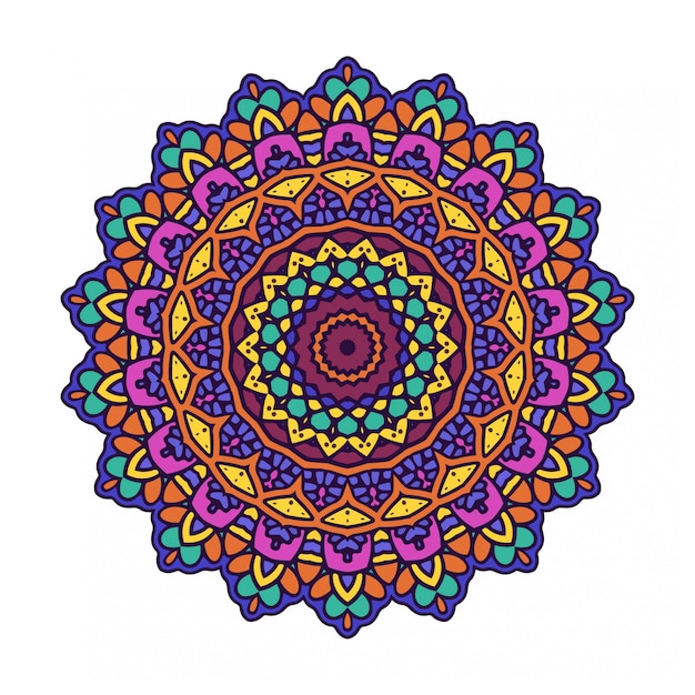 Círculo redondo adorno con estilo mandala