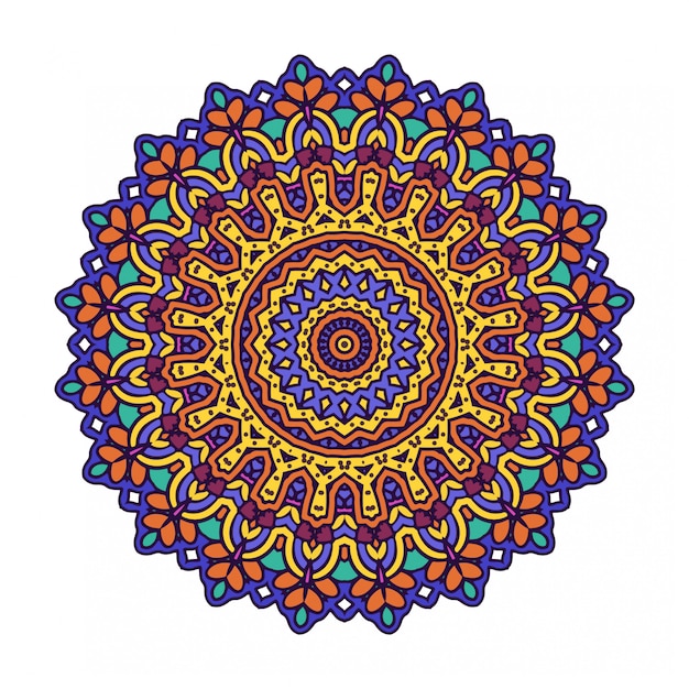Círculo redondo adorno con estilo mandala