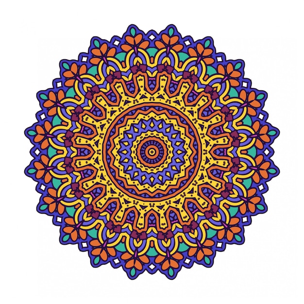 Círculo redondo adorno con estilo mandala