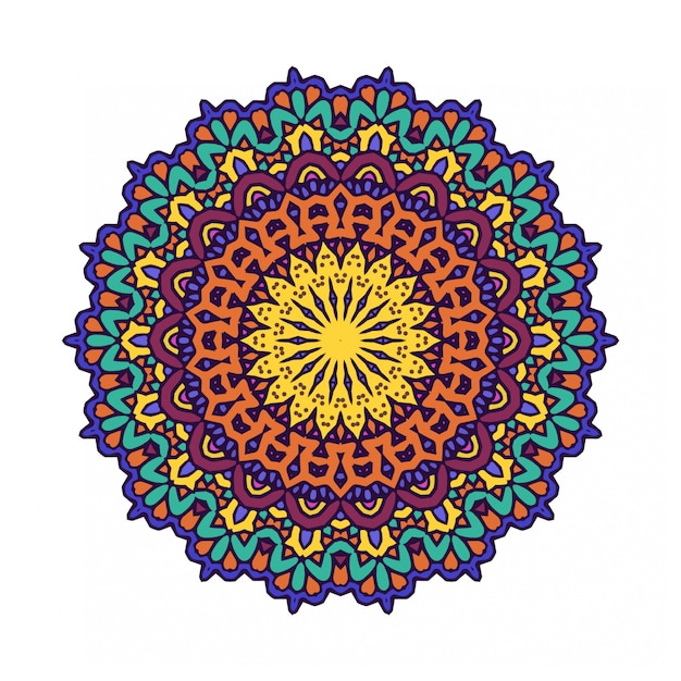 Círculo redondo adorno con estilo mandala