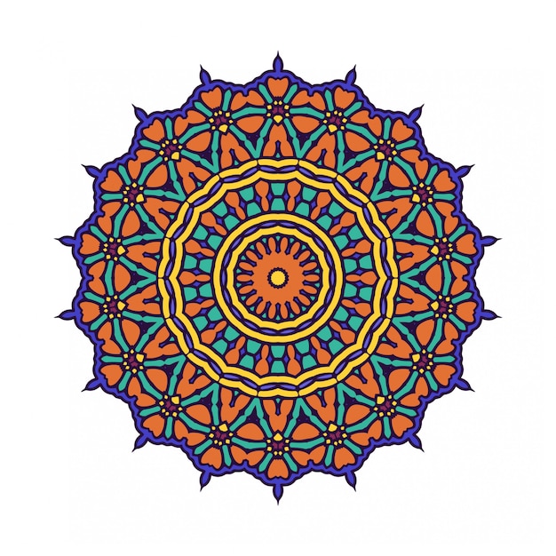 Círculo redondo adorno con estilo mandala
