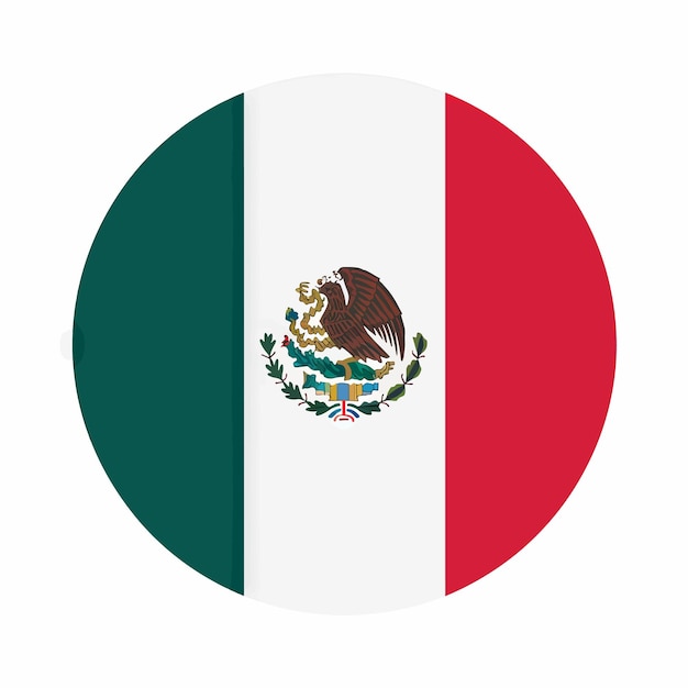 un círculo redondo con una bandera y una bandera verde y blanca